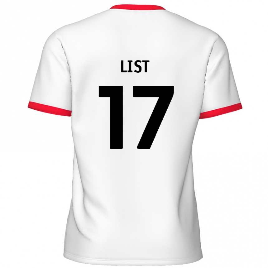 Niño Fútbol Camiseta Elliott List #17 Blanco Rojo 1ª Equipación 2024/25