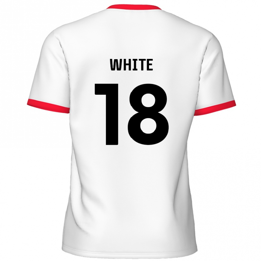 Niño Fútbol Camiseta Harvey White #18 Blanco Rojo 1ª Equipación 2024/25