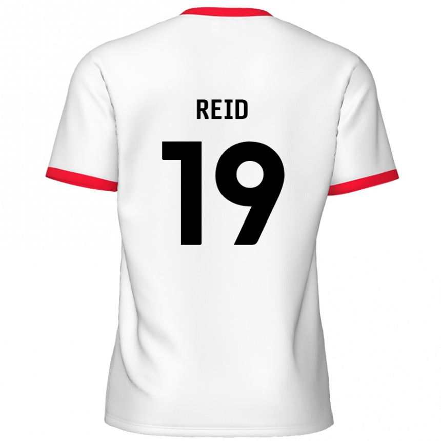 Niño Fútbol Camiseta Jamie Reid #19 Blanco Rojo 1ª Equipación 2024/25