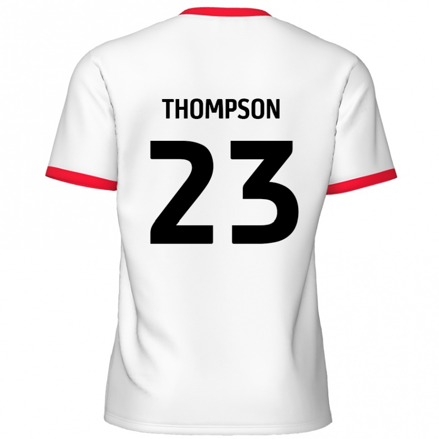 Niño Fútbol Camiseta Louis Thompson #23 Blanco Rojo 1ª Equipación 2024/25