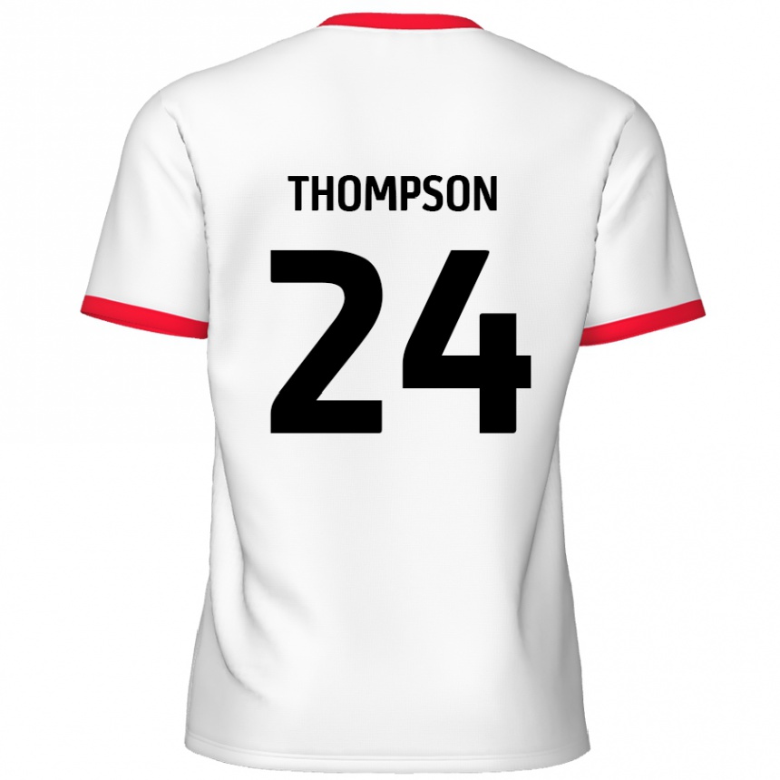 Niño Fútbol Camiseta Ben Thompson #24 Blanco Rojo 1ª Equipación 2024/25