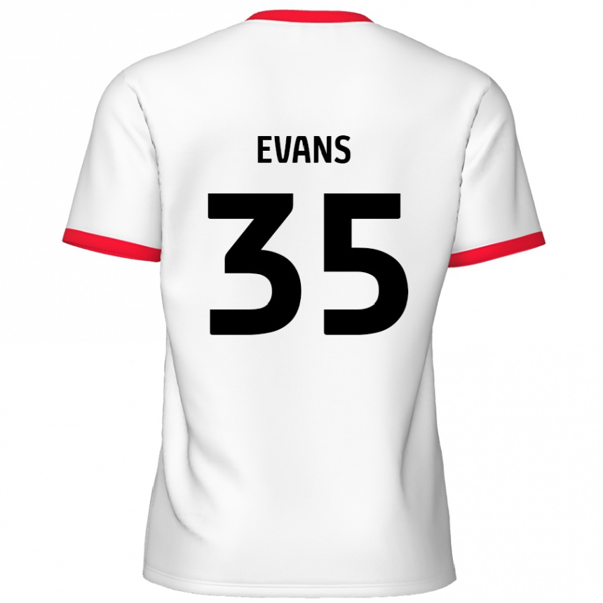 Niño Fútbol Camiseta Makise Evans #35 Blanco Rojo 1ª Equipación 2024/25