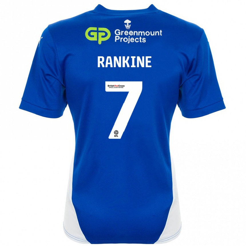 Niño Fútbol Camiseta Dion Rankine #7 Azul Blanco 1ª Equipación 2024/25