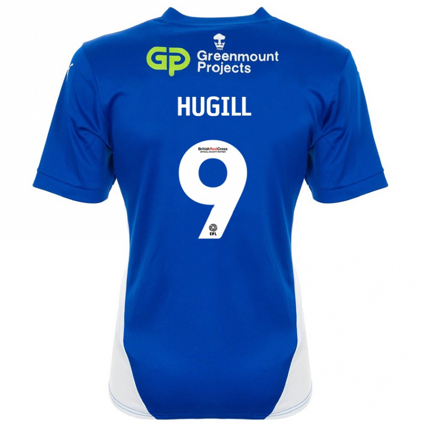 Niño Fútbol Camiseta Joe Hugill #9 Azul Blanco 1ª Equipación 2024/25