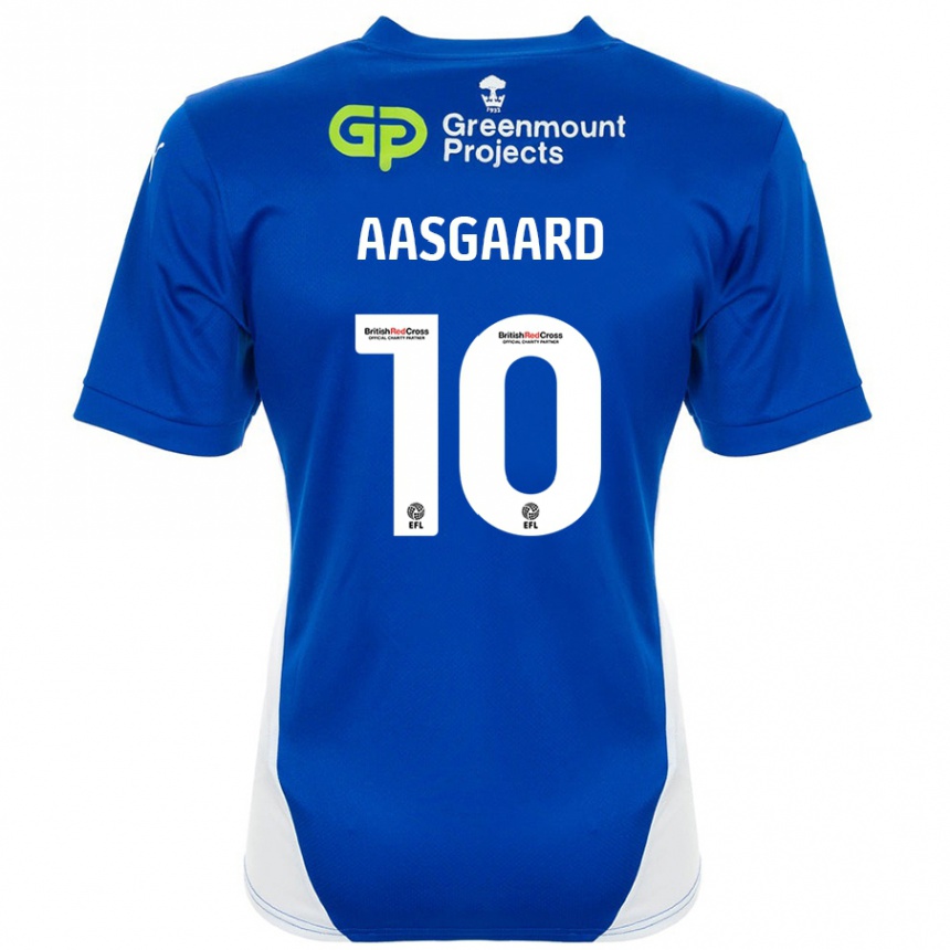 Niño Fútbol Camiseta Thelo Aasgaard #10 Azul Blanco 1ª Equipación 2024/25