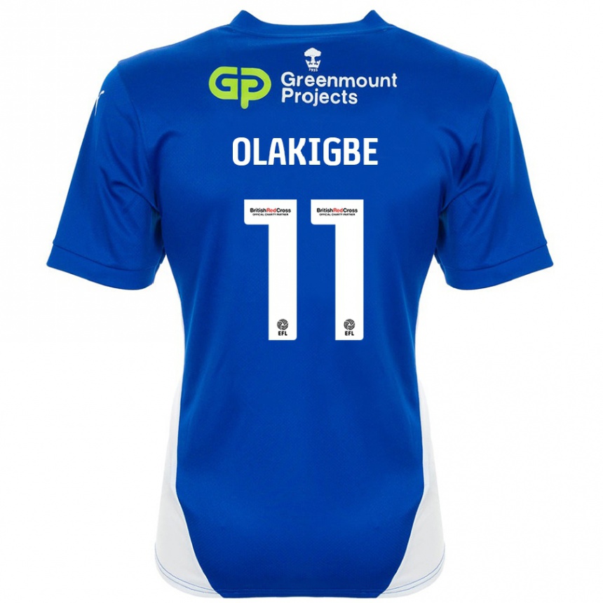 Niño Fútbol Camiseta Michael Olakigbe #11 Azul Blanco 1ª Equipación 2024/25