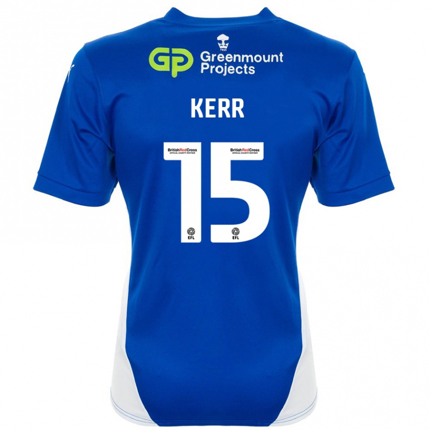 Niño Fútbol Camiseta Jason Kerr #15 Azul Blanco 1ª Equipación 2024/25