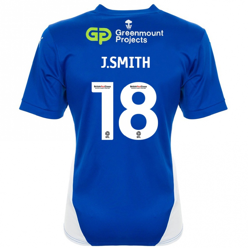 Niño Fútbol Camiseta Jonny Smith #18 Azul Blanco 1ª Equipación 2024/25