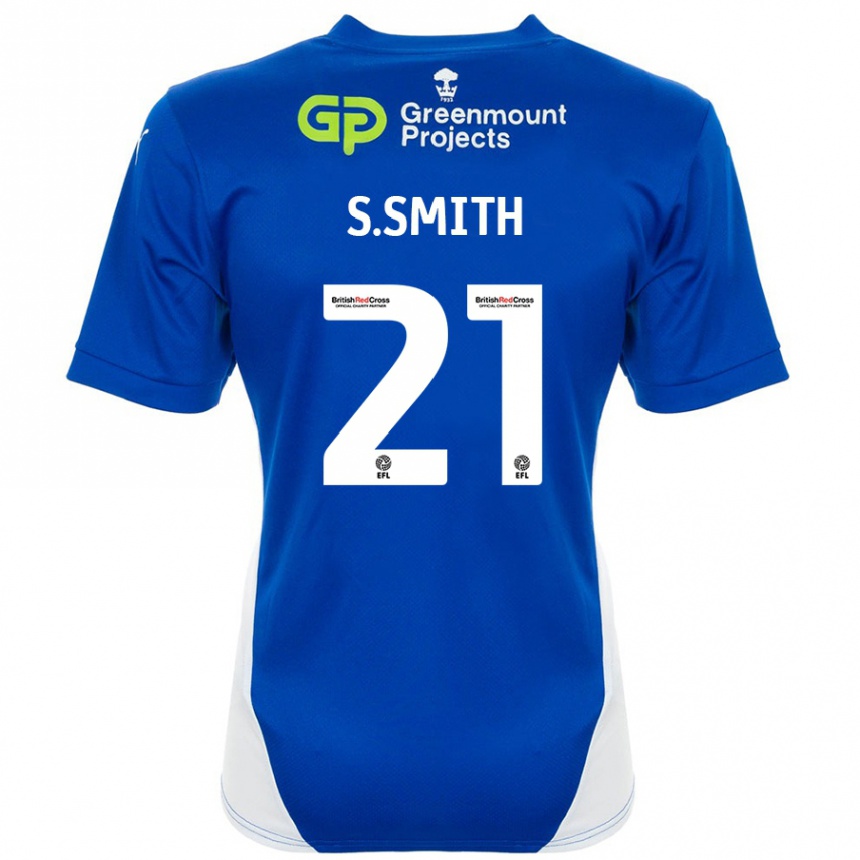 Niño Fútbol Camiseta Scott Smith #21 Azul Blanco 1ª Equipación 2024/25