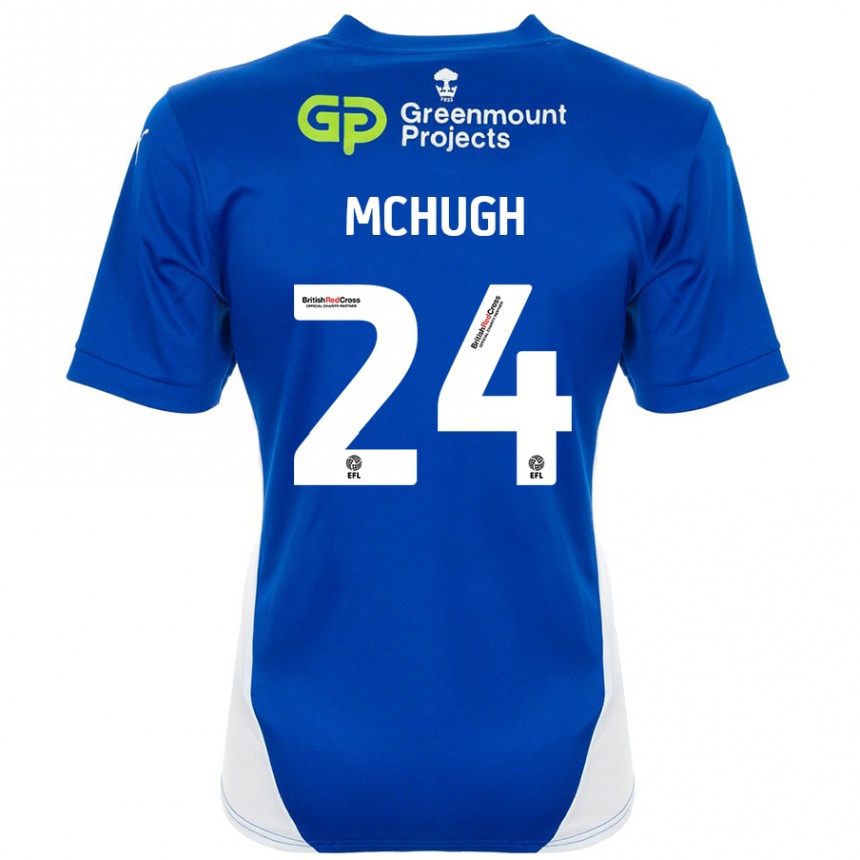 Niño Fútbol Camiseta Harry Mchugh #24 Azul Blanco 1ª Equipación 2024/25