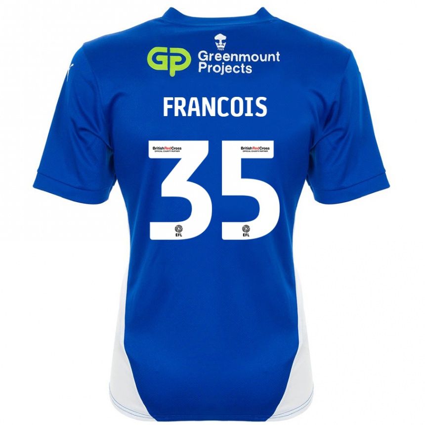 Niño Fútbol Camiseta Tyrese Francois #35 Azul Blanco 1ª Equipación 2024/25