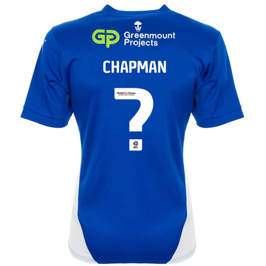 Niño Fútbol Camiseta Llyton Chapman #0 Azul Blanco 1ª Equipación 2024/25