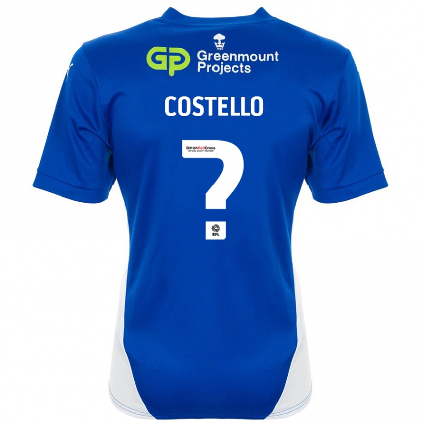 Niño Fútbol Camiseta Tom Costello #0 Azul Blanco 1ª Equipación 2024/25