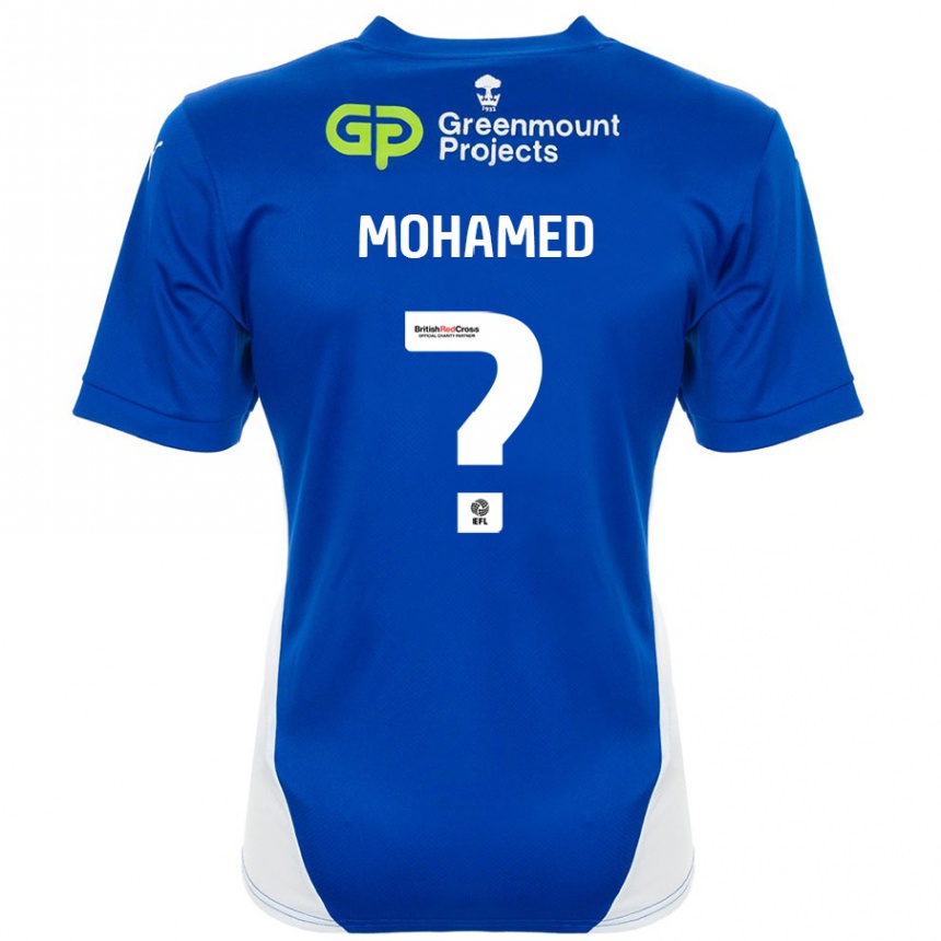 Niño Fútbol Camiseta Jarma Mohamed #0 Azul Blanco 1ª Equipación 2024/25