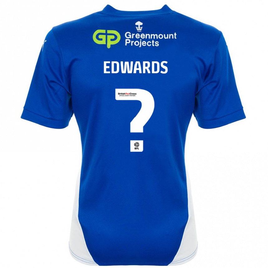 Niño Fútbol Camiseta Christy Edwards #0 Azul Blanco 1ª Equipación 2024/25