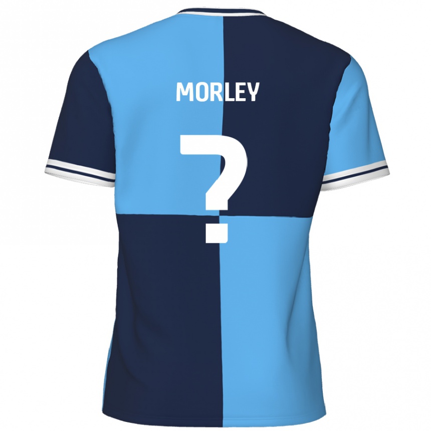 Niño Fútbol Camiseta Aaron Morley #0 Azul Cielo Azul Oscuro 1ª Equipación 2024/25