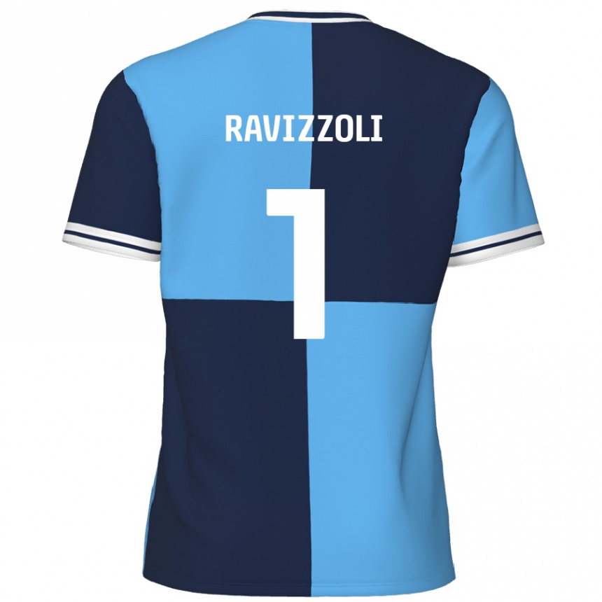 Niño Fútbol Camiseta Franco Ravizzoli #1 Azul Cielo Azul Oscuro 1ª Equipación 2024/25