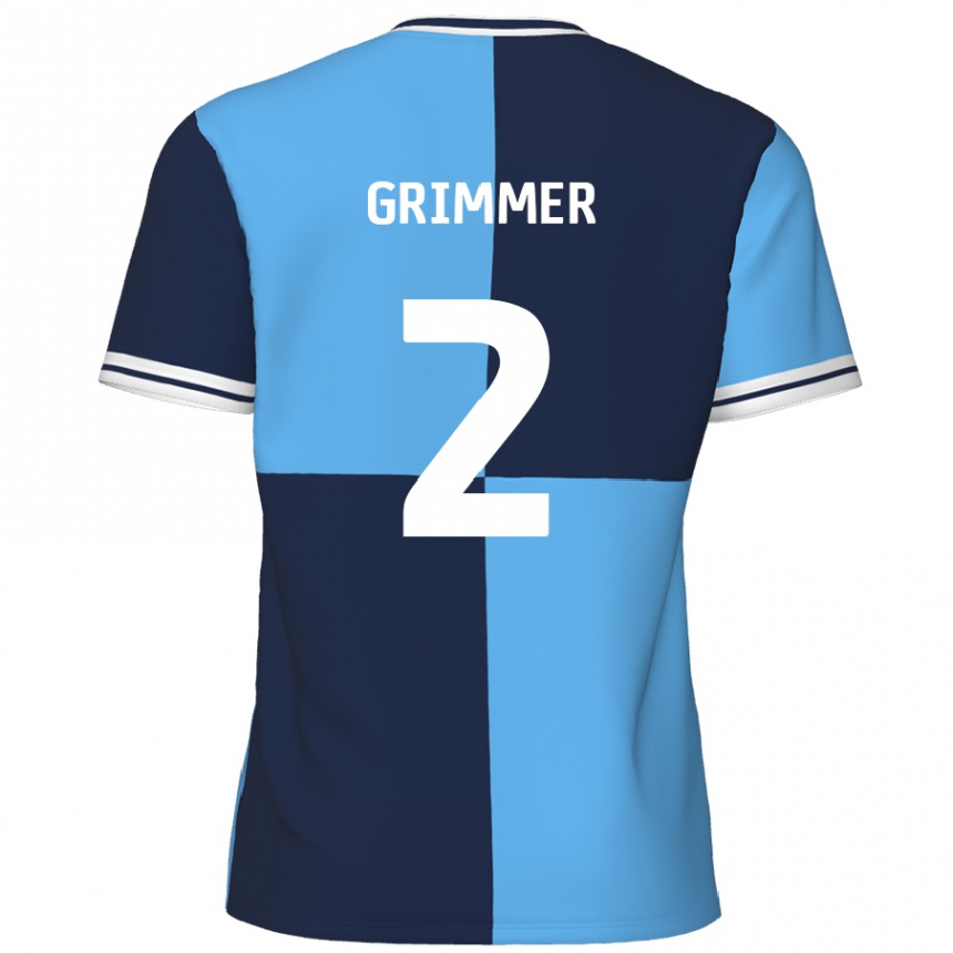 Niño Fútbol Camiseta Jack Grimmer #2 Azul Cielo Azul Oscuro 1ª Equipación 2024/25