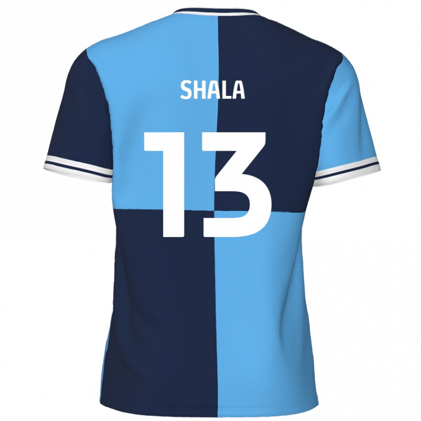 Niño Fútbol Camiseta Laurence Shala #13 Azul Cielo Azul Oscuro 1ª Equipación 2024/25