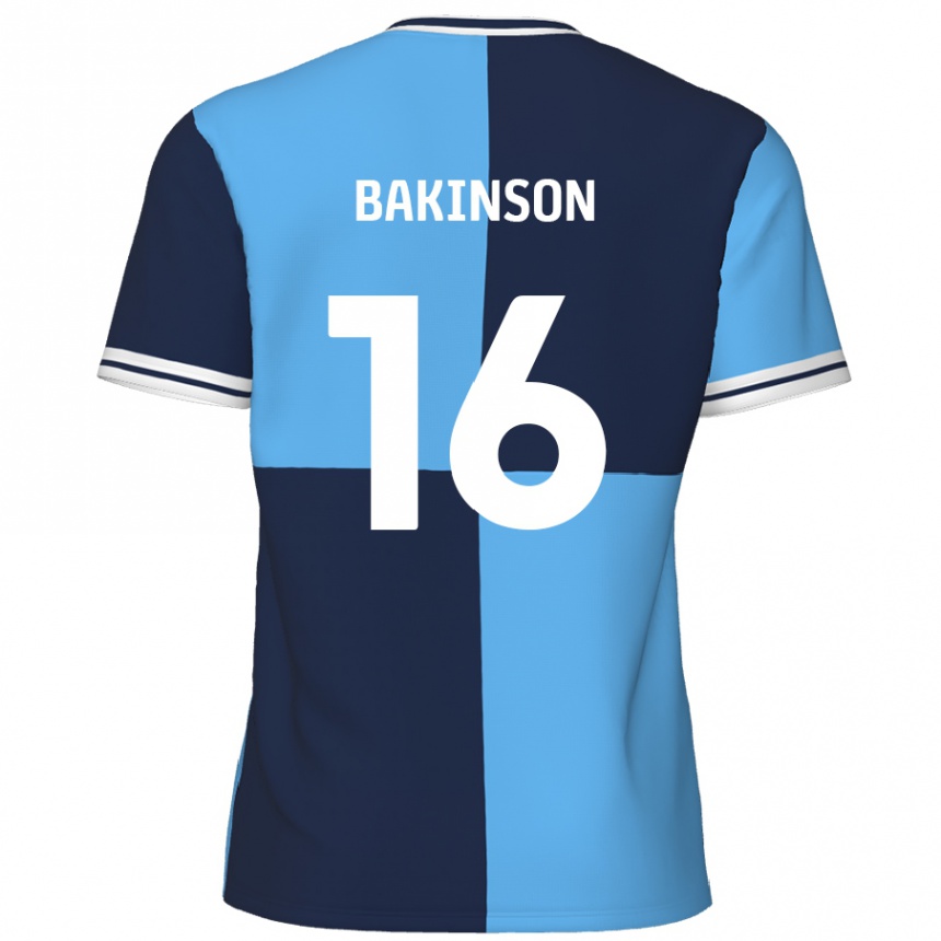 Niño Fútbol Camiseta Tyreeq Bakinson #16 Azul Cielo Azul Oscuro 1ª Equipación 2024/25