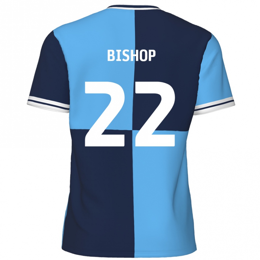 Niño Fútbol Camiseta Nathan Bishop #22 Azul Cielo Azul Oscuro 1ª Equipación 2024/25