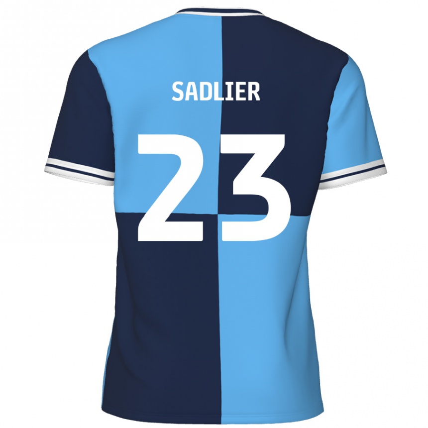 Niño Fútbol Camiseta Kieran Sadlier #23 Azul Cielo Azul Oscuro 1ª Equipación 2024/25