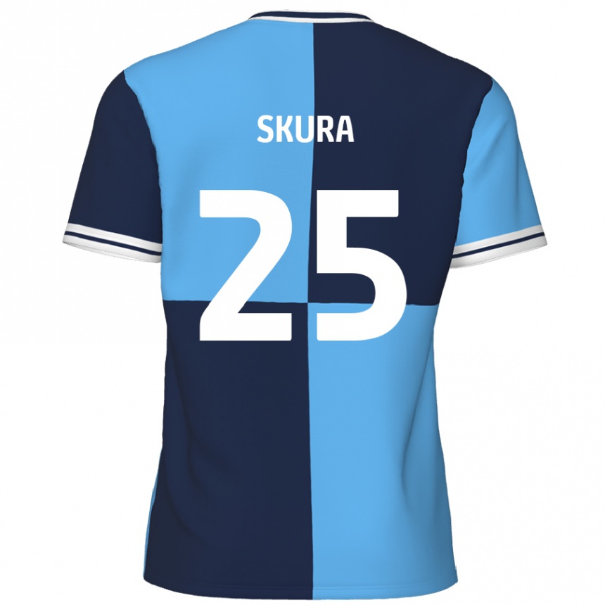 Niño Fútbol Camiseta Declan Skura #25 Azul Cielo Azul Oscuro 1ª Equipación 2024/25