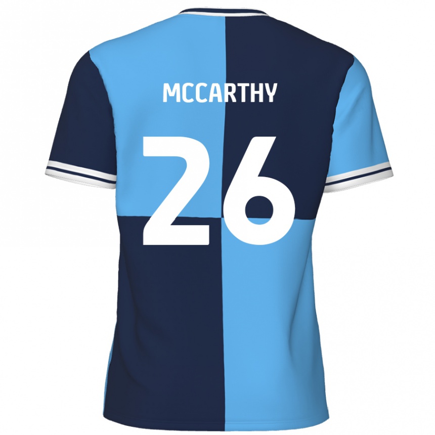 Niño Fútbol Camiseta Jason Mccarthy #26 Azul Cielo Azul Oscuro 1ª Equipación 2024/25