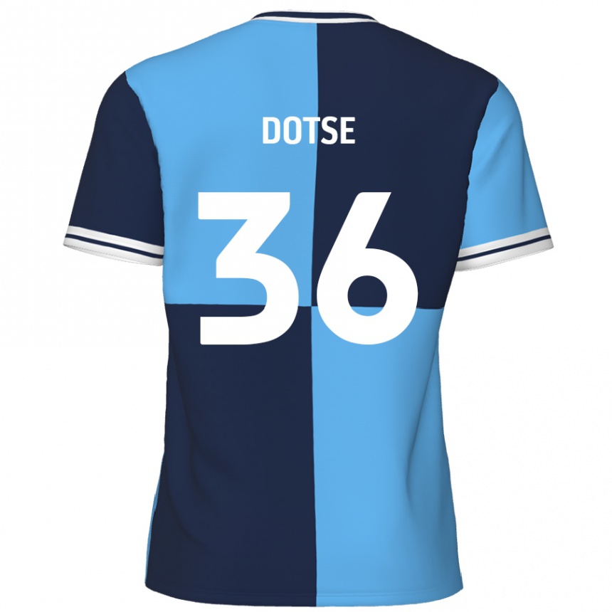 Niño Fútbol Camiseta Jahiem Dotse #36 Azul Cielo Azul Oscuro 1ª Equipación 2024/25