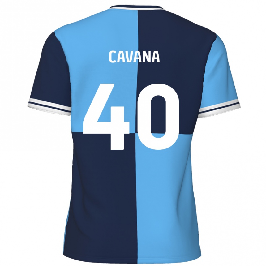 Niño Fútbol Camiseta Max Cavana #40 Azul Cielo Azul Oscuro 1ª Equipación 2024/25