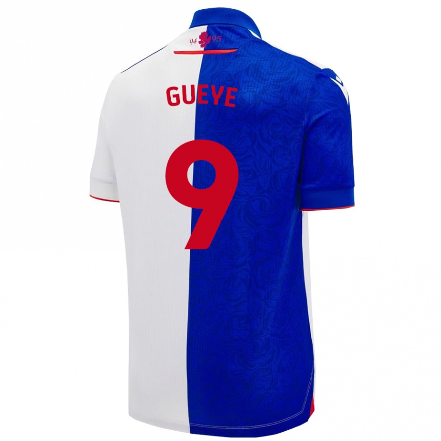 Niño Fútbol Camiseta Makhtar Gueye #9 Azul Cielo Blanco 1ª Equipación 2024/25