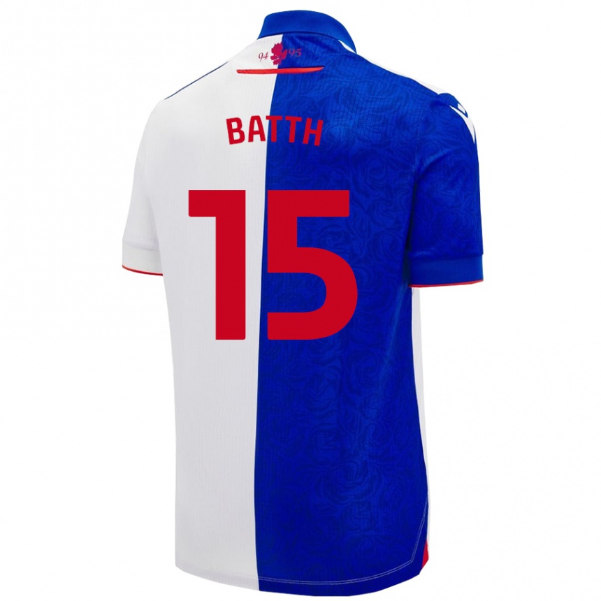 Niño Fútbol Camiseta Danny Batth #15 Azul Cielo Blanco 1ª Equipación 2024/25