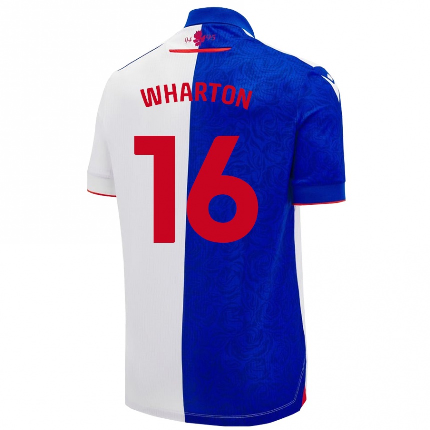 Niño Fútbol Camiseta Scott Wharton #16 Azul Cielo Blanco 1ª Equipación 2024/25