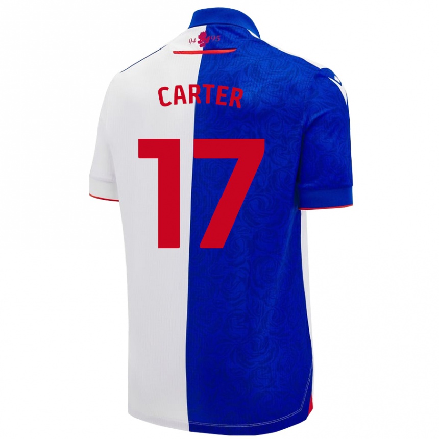 Niño Fútbol Camiseta Hayden Carter #17 Azul Cielo Blanco 1ª Equipación 2024/25