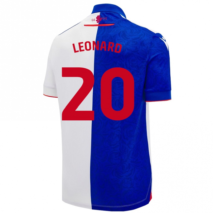 Niño Fútbol Camiseta Harry Leonard #20 Azul Cielo Blanco 1ª Equipación 2024/25