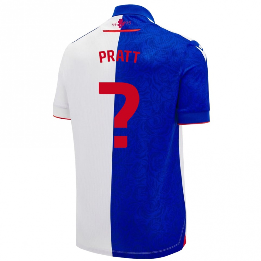 Niño Fútbol Camiseta George Pratt #0 Azul Cielo Blanco 1ª Equipación 2024/25