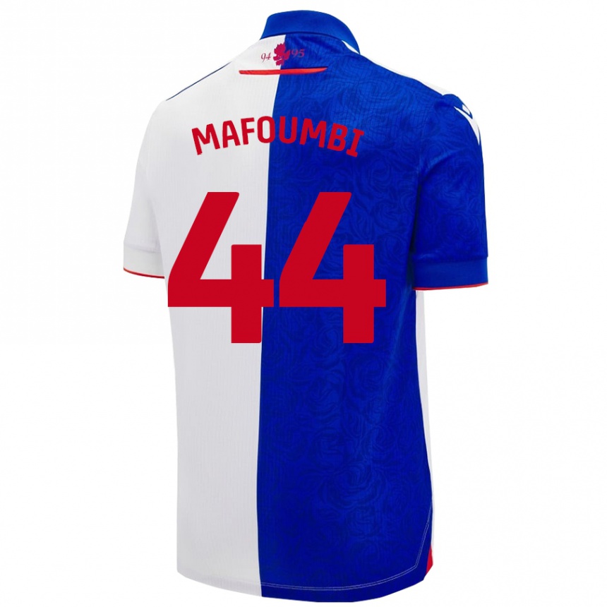 Niño Fútbol Camiseta Exaucé Mafoumbi #44 Azul Cielo Blanco 1ª Equipación 2024/25