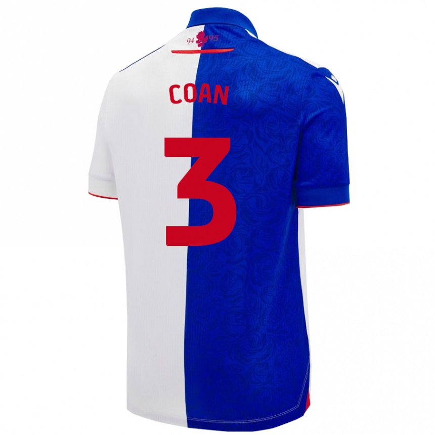 Niño Fútbol Camiseta Hannah Coan #3 Azul Cielo Blanco 1ª Equipación 2024/25