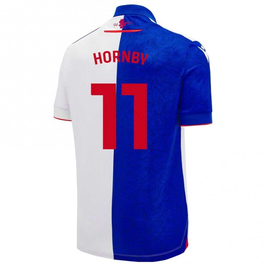 Niño Fútbol Camiseta Megan Hornby #11 Azul Cielo Blanco 1ª Equipación 2024/25