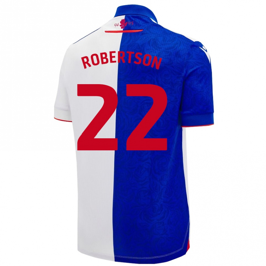 Niño Fútbol Camiseta Millie Robertson #22 Azul Cielo Blanco 1ª Equipación 2024/25