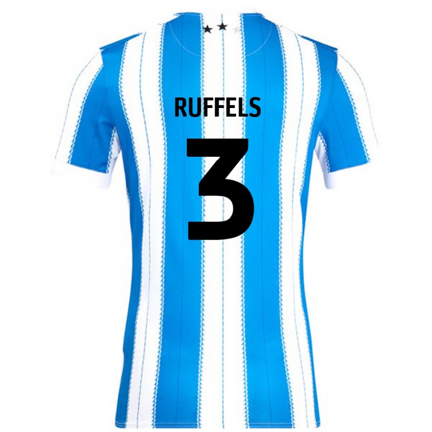 Niño Fútbol Camiseta Josh Ruffels #3 Azul Blanco 1ª Equipación 2024/25