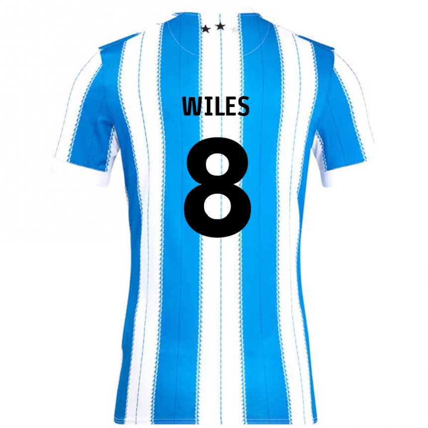 Niño Fútbol Camiseta Ben Wiles #8 Azul Blanco 1ª Equipación 2024/25