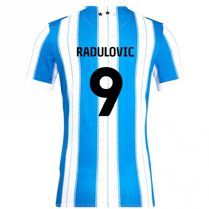 Niño Fútbol Camiseta Bojan Radulovic #9 Azul Blanco 1ª Equipación 2024/25