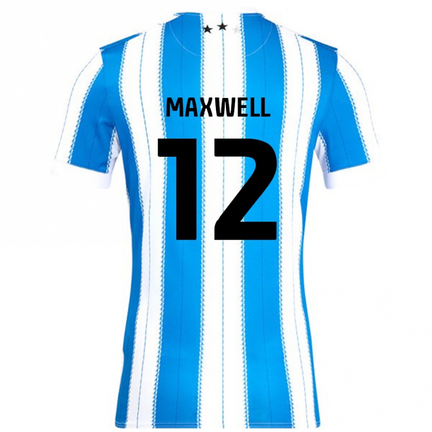 Niño Fútbol Camiseta Chris Maxwell #12 Azul Blanco 1ª Equipación 2024/25