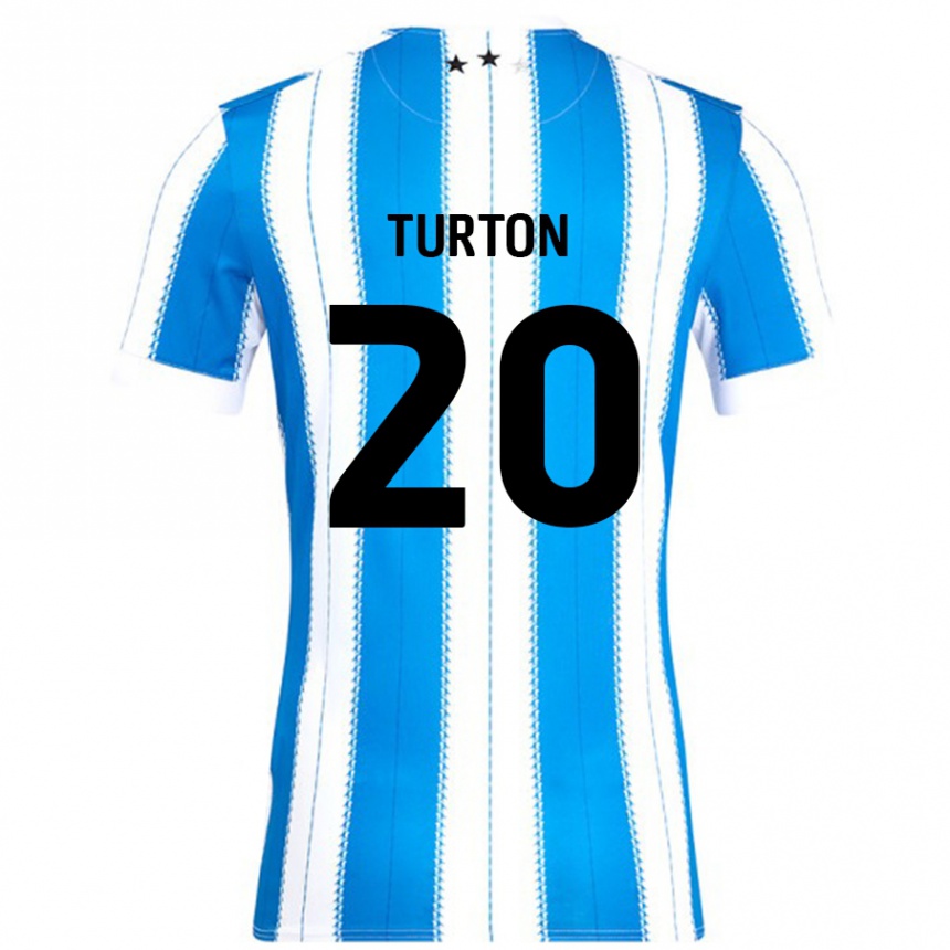 Niño Fútbol Camiseta Ollie Turton #20 Azul Blanco 1ª Equipación 2024/25