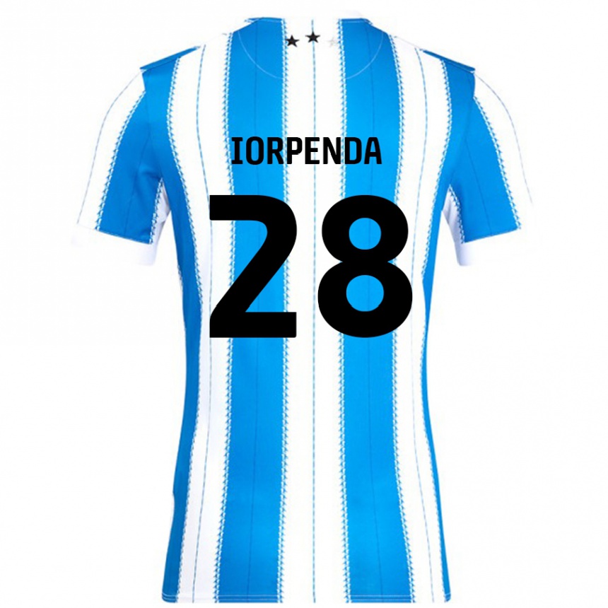 Niño Fútbol Camiseta Tom Iorpenda #28 Azul Blanco 1ª Equipación 2024/25