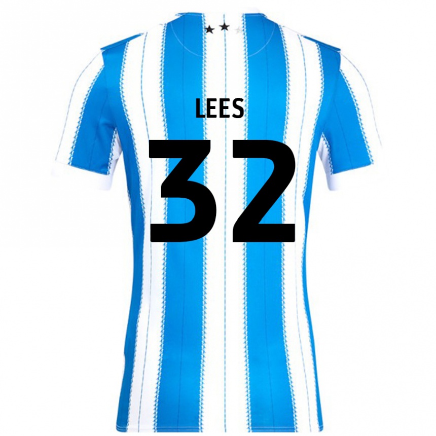 Niño Fútbol Camiseta Tom Lees #32 Azul Blanco 1ª Equipación 2024/25