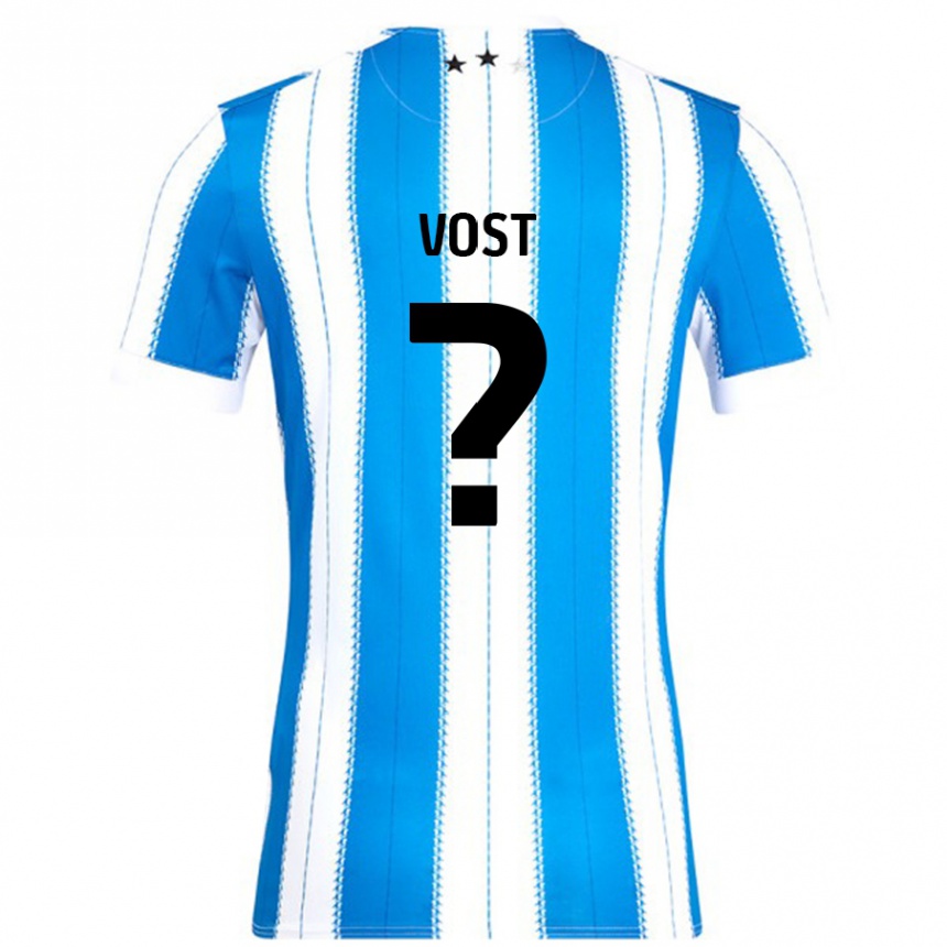 Niño Fútbol Camiseta Daniel Vost #0 Azul Blanco 1ª Equipación 2024/25