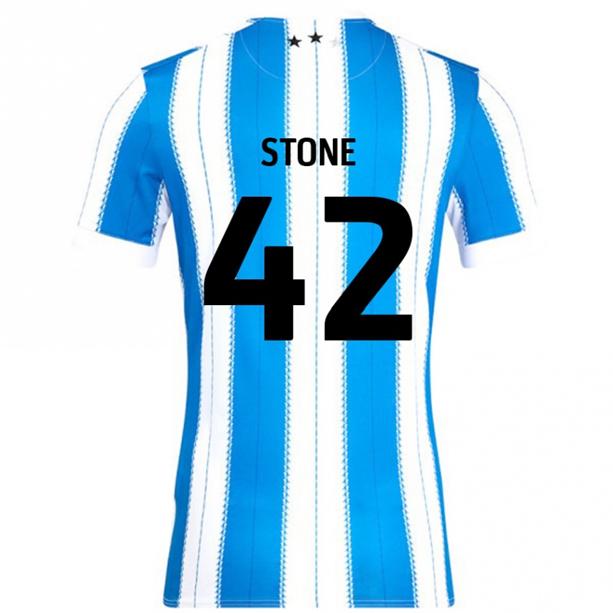 Niño Fútbol Camiseta Michael Stone #42 Azul Blanco 1ª Equipación 2024/25