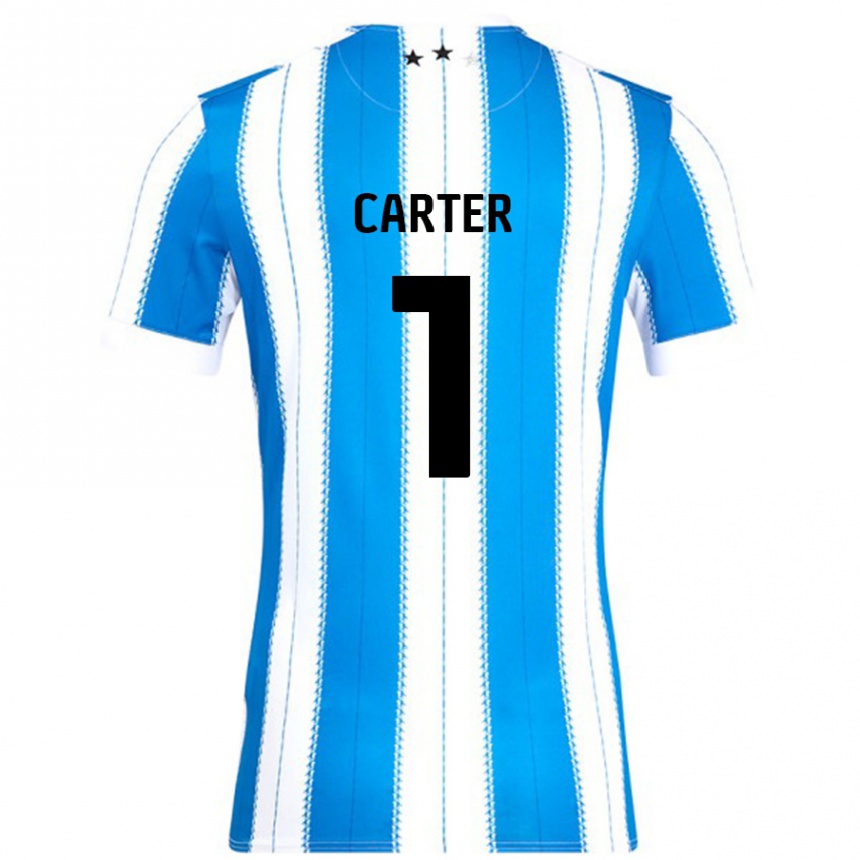 Niño Fútbol Camiseta Laura Carter #1 Azul Blanco 1ª Equipación 2024/25